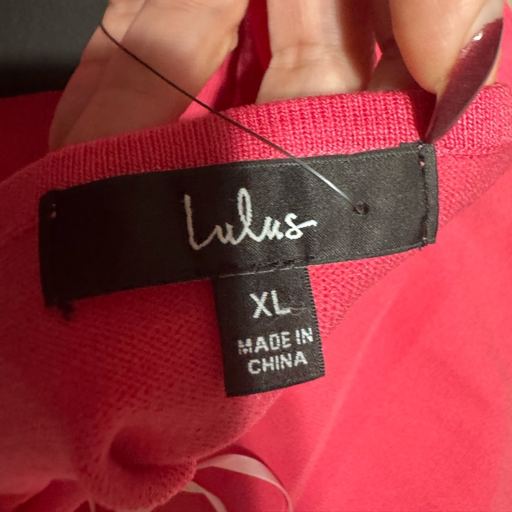 Lulu's Vibrant Pink Halter Dress with Cut-Out Sides Size XL - Picture 2 of 3